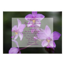 Purpurfärgad Orchidbröllopinbjudan