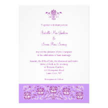 Purpurfärgad Orchidbröllopinbjudan 5x7 ",
