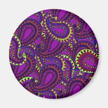 Purpurfärgad Paisley för mod magnet Kylskåpmagneter