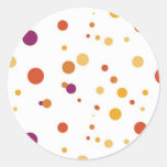 Purpurfärgad röd och gul polka dots klistermärke