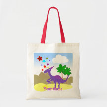 Purpurfärgad toto för påse för Parasaurolophus tec Tote Bags