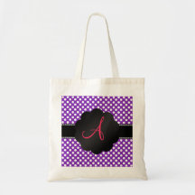 Purpurfärgad vitpolka dots för Monogram Kasse