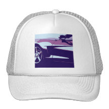 Purpurfärgade Corvette Kepsar