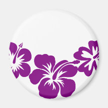 Purpurfärgade hibiskusleis kylskåps magneter