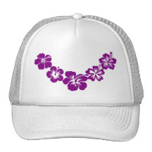 Purpurfärgade hibiskusleis mesh kepsar