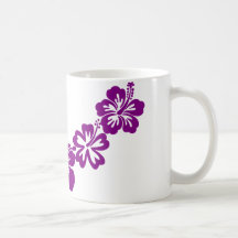 Purpurfärgade hibiskusleis mugg