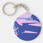Purpurfärgade och rosa Corvette Nyckel Ring