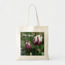 Purpurfärgade tulpan hänger lös tote bag
