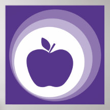 purpurfärgat äpple print