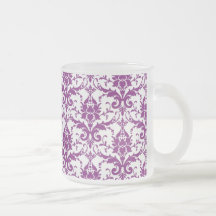 Purpurfärgat damastast mönster kaffe koppar