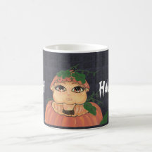 Quantum unge i en Halloween pumpa Mugg