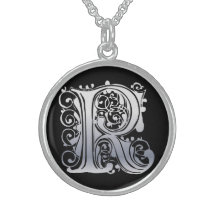 R märka med sina initialer monogramen "silversnöre