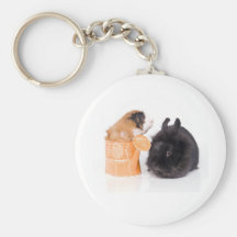 rabbit and guinea pig porte-clés
