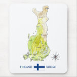 Räcka den utdragna färgkartan av Finland Mousepad