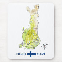 Räcka den utdragna färgkartan av Finland Mousepad