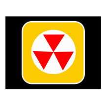 Radioaktivt symbol vykort