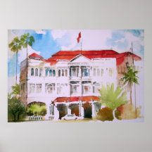 RAFFLESHOTELL VID VIC REYES AFFISCHER
