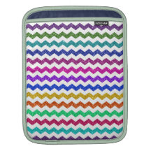Rainbow glitter chevrons pattern sleeves for iPads