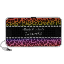Rainbow leopard pattern wedding favors notebook speakers