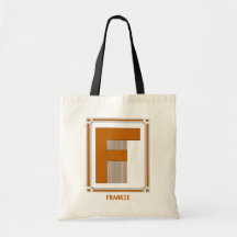 Raksträckan fodrar art déco med monogramen, brev F Tygkasse