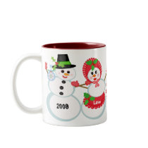 Rånar Glass kaffe för julsnögubbekärlek