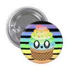 RANDAR FÖR KAWAII-GLASSREGNBÅGE KNAPP MED NÅL