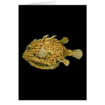 Randig cowfish hälsnings kort