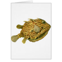 Randig cowfish hälsningskort