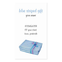Randig gåva för blått visitkort mall