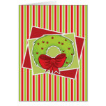 Randig julkort w/wreath