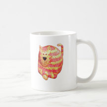 Randig katt kaffe mugg
