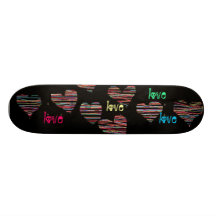 randiga hjärtor skate board deck