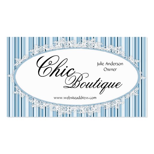 Randiga visitkortar för chic Boutique