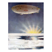 Raold Amundsens airship Norge över nordpolenen Vykort