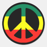 Rasta fredsymbol runda klistermärken