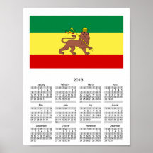 Rasta Reggae som är lejon av Judah Affisch