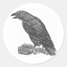 Ravens utrustar från en Bygone dag Rund Klistermärke