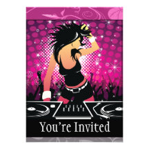 Raver Girl Dancing DJ Custom Invitation