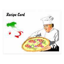 Recept Cards fastställd italiensk Pizza för gåvan Vykort