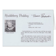 Recept för Eleanor Roosevelt Huckleberrypudding Hälsnings Kort