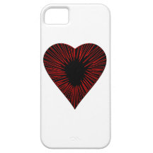 red and black heart iPhone 5 covers