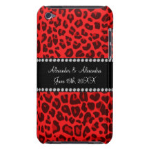 Red leopard pattern wedding favors barely there iPod covers
