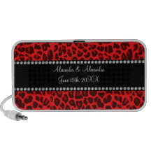 Red leopard pattern wedding favors PC speakers