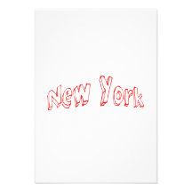 Red New York Personalized Announcements