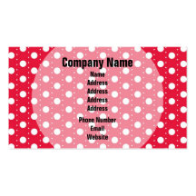 Red Polka Dot Pattern Business Cards