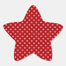 Red polka dots star sticker