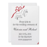Red Ribbon Bells Wedding Invitation