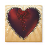 Red Rose Heart Fridge Magnets