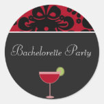 redblack kopierar, margaritan, BacheloretteParty!! Runda Klistermärken