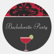 redblack kopierar, margaritan, BacheloretteParty!! Runda Klistermärken